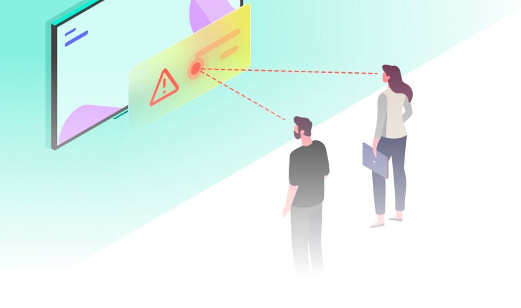 People seeing an on-screen alert appear.